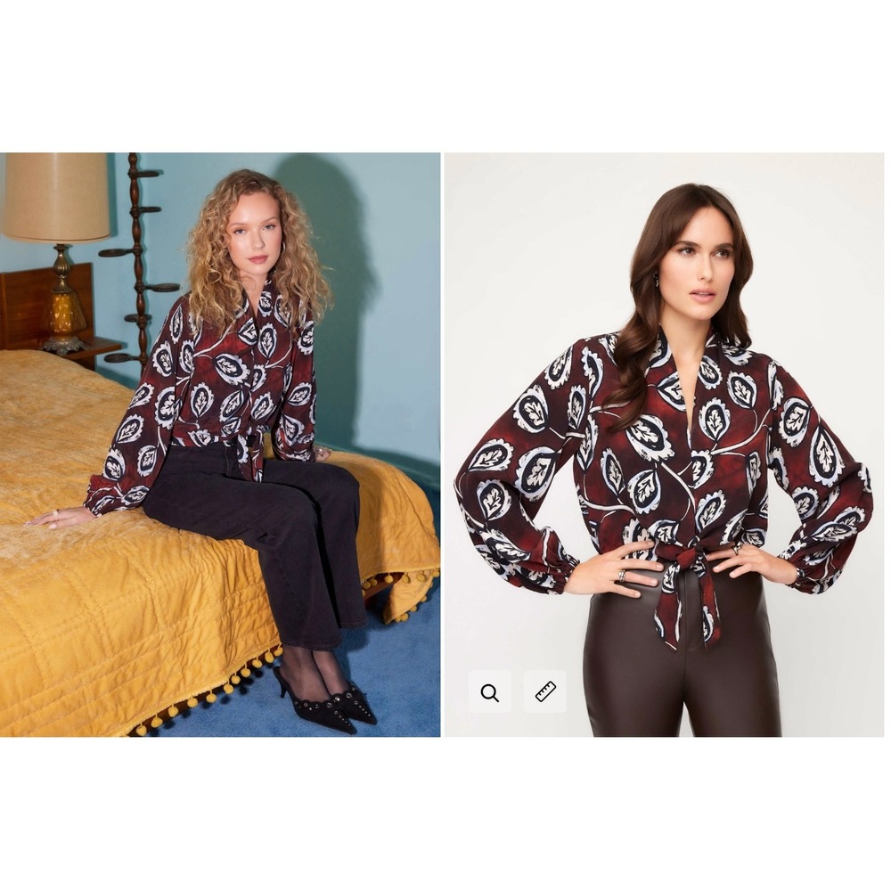Fifteen Twenty Womens Scarlet Tie-Front Top